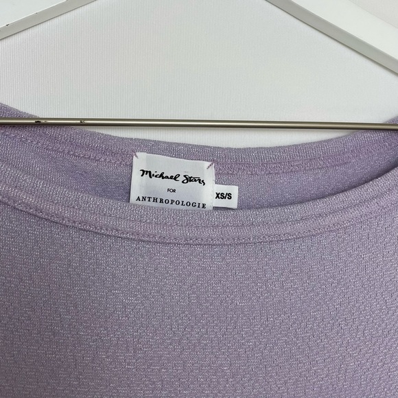 Michael Stars For Anthropologie Purple Shimmer Short Sleeve Top Shirt Size XS/S - Picture 3 of 5